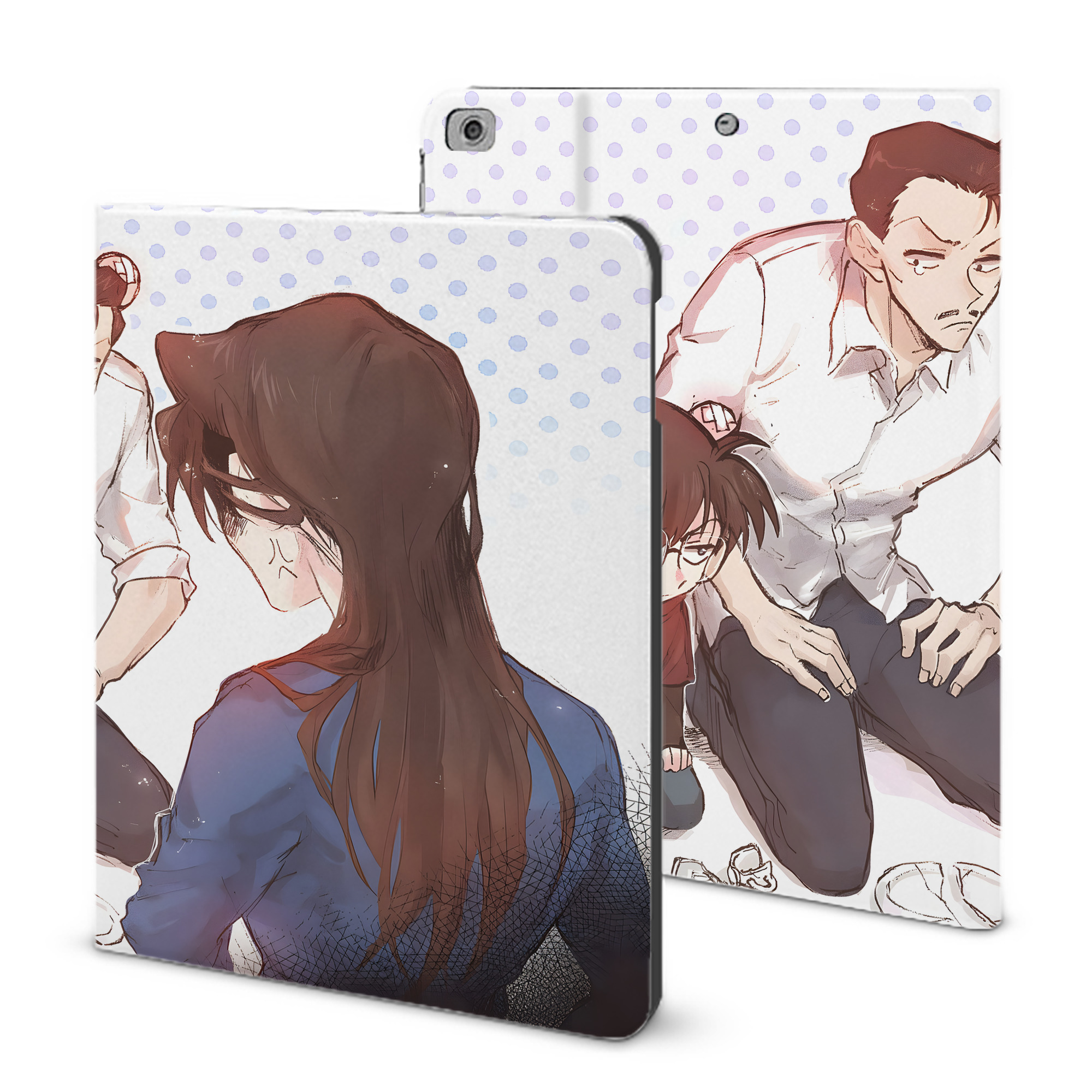 （画像用） 名探偵コナン Detective Conan IPad ケース ブック型 PUレザー TPU 耐衝撃 軽量 薄型 ペン収納なし 全面保護 IPad 各モデル対応